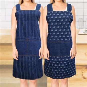 純棉水洗牛仔圍裙-4件
