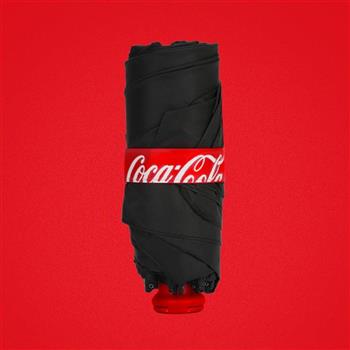 【Coca-Cola 可口可樂】經典口袋晴雨傘輕巧折疊防潑水隨身雨傘