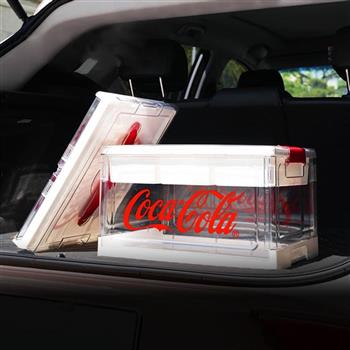 【Coca-Cola 可口可樂】品牌經典折疊收納箱美式復古多用途露營置物箱