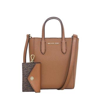 MICHAEL KORS 素色兩用小方包附小零錢包-焦糖