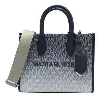 MICHAEL KORS 荖花漸層方型斜背包-藍白漸層