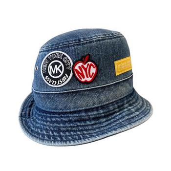 MICHAEL KORS NYC刺繡貼片漁夫帽-牛仔藍