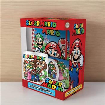 【Paladone UK】任天堂 超級瑪利歐-經典豪華禮物組 (含筆記本、馬克杯、杯墊、鑰匙圈)