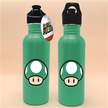 【Paladone UK】任天堂 超級蘑菇金屬水壺-綠色蘑菇(700ml)