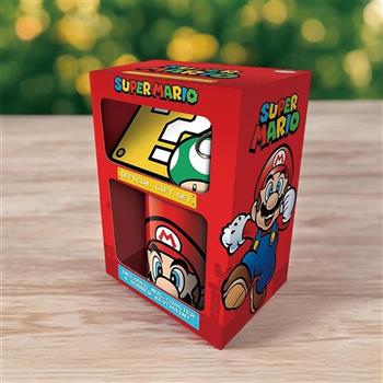 【Paladone UK】任天堂超級瑪利歐 馬力歐高級禮物組(馬克杯、杯墊、鑰匙圈)