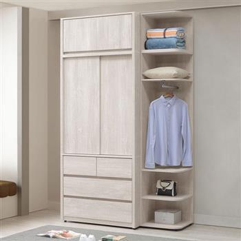 喜家居5尺推門衣櫃-含被櫥(2541)