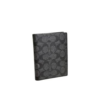 COACH 滿版LOGO卡片零錢夾-黑灰