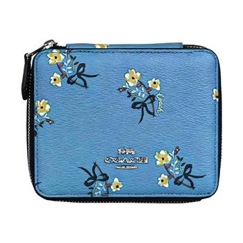 COACH 花卉印花珠寶盒-藍色