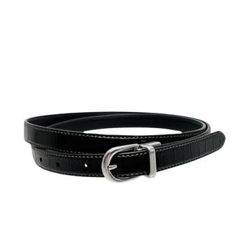 COACH 經典鱷魚壓紋皮革皮帶-黑色