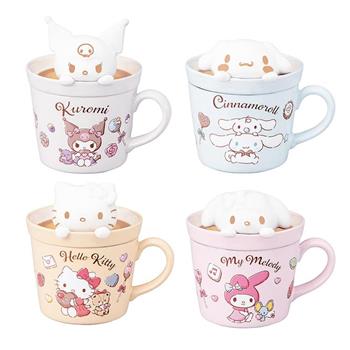 【日本 三麗鷗 Sanrio 】 三麗鷗人物 立體奶泡造型馬克杯 (4款人物可選) 咖啡杯 茶杯 附蓋杯 凱蒂貓 庫洛米