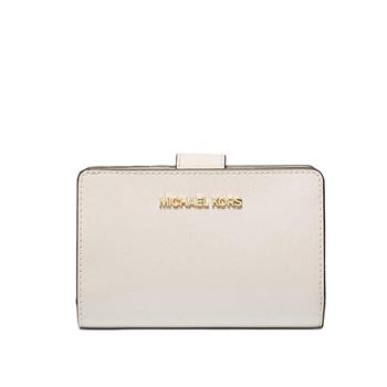 Michael Kors 防刮皮革素面中夾-白