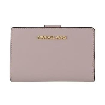 Michael Kors 防刮皮革素面中夾-粉紅