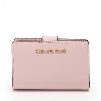 Michael Kors 防刮皮革釦式素面中夾-粉紅