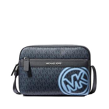 Michael Kors 防刮皮革滿版斜背包-深藍