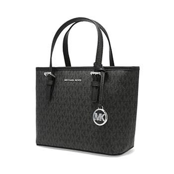 MICHAEL KORS 滿版LOGO手提斜背二用包-黑灰色