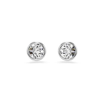 SWAROVSKI 單鑽水晶耳環-銀