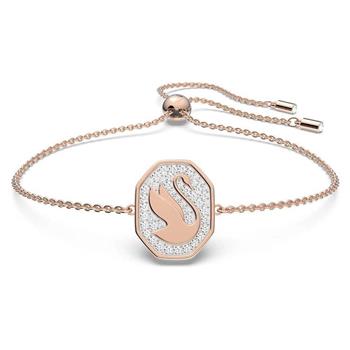 SWAROVSKI 經典天鵝LOGO手鍊-玫瑰金