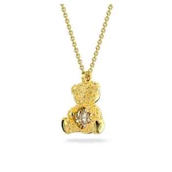 SWAROVSKI 施華洛世奇 金色泰迪熊墜鍊