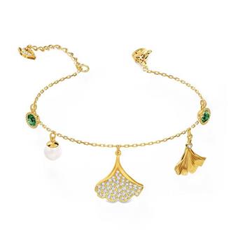 SWAROVSKI 施華洛世奇 水晶銀杏手鍊