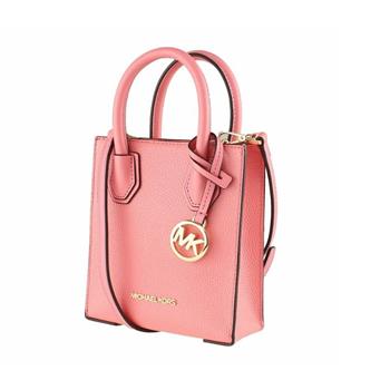 MICHAEL KORS 極簡牛皮手提斜背二用包/手機包-珊瑚橘
