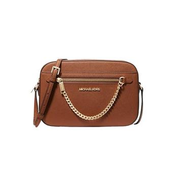MICHAEL KORS Jet Set 經典防刮鍊條造型斜背包-焦糖色