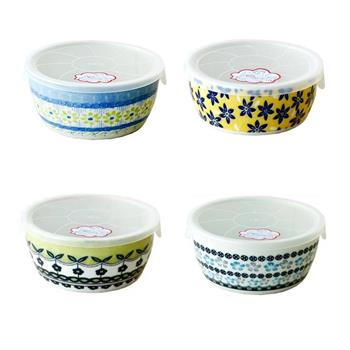 【日本 AWASAKA 】美濃燒  Pottery Field 附蓋微波陶瓷碗 (4色可選) 湯碗 保鮮碗 點心碗 餐碗