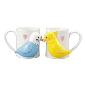 【日本 SUNART 】 鸚鵡 立體對杯 馬克杯 奶茶杯 咖啡杯 牛奶杯 可愛馬克杯 水杯 杯子禮盒 杯子組