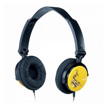 Genius HS－410F 可摺疊頭戴式耳機麥克風（黃色）