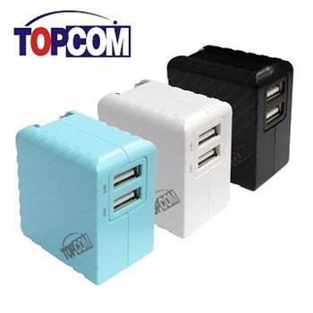 TOPCOM 雙USB孔 5V 3.4A 高速充電 充電器 TC－E340【金石堂、博客來熱銷】