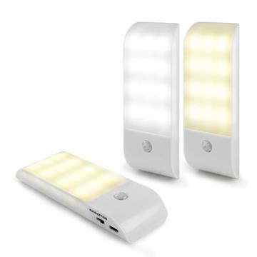 USB充電式 迷你智能LED人體感應照明燈（LI－10）－冷白光