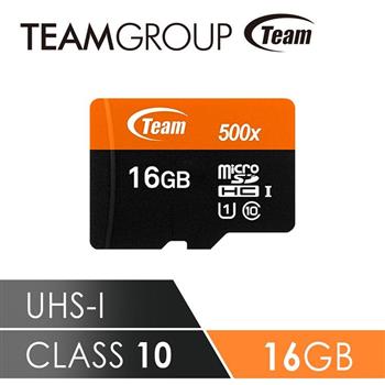 Team十銓科技 500X MicroSDHC UHS－I 超高速記憶卡（附贈轉卡） 16GB【金石堂、博客來熱銷】