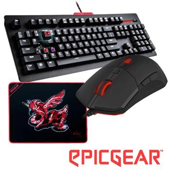 EPICGEAR 戰魔者鍵盤橘軸英文＋魔拉滑鼠－黑＋送AHQ聯名款鼠墊【金石堂、博客來熱銷】