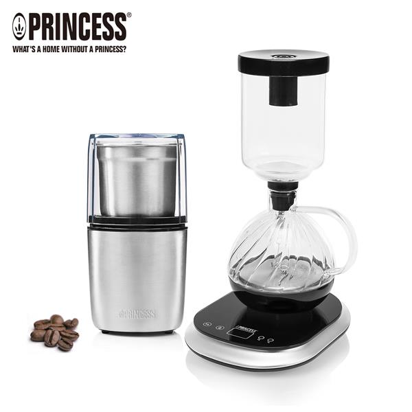 超值組【Princess】荷蘭公主電子虹吸式咖啡機+磨豆機246005+221041