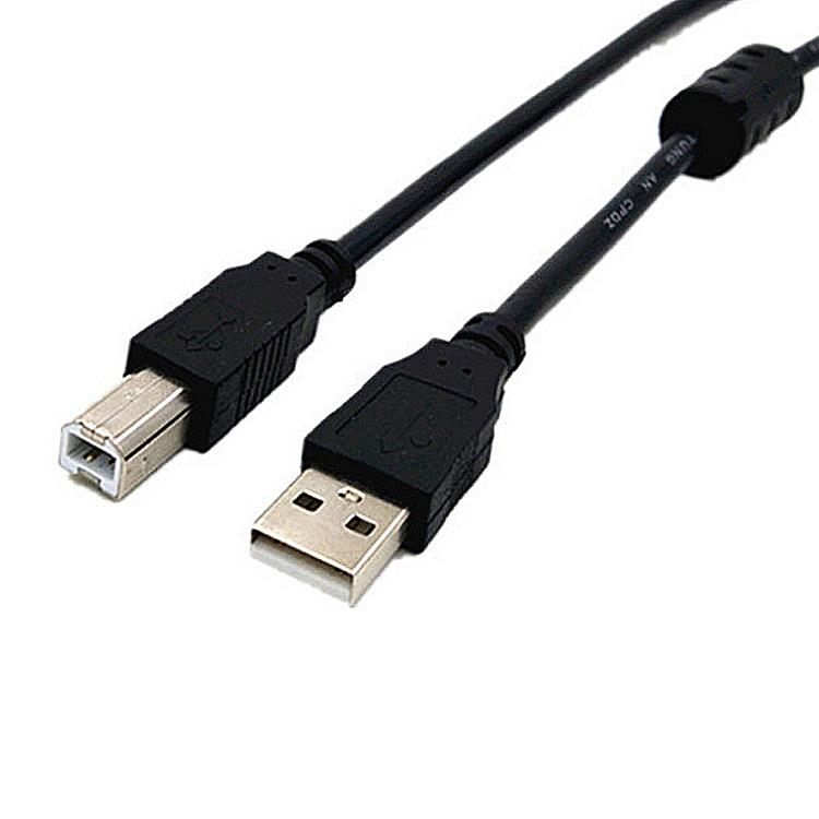 USB2.0 黑色印表機傳輸線 1.3米 公對公