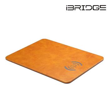 【iBRIDGE】10W＋蘋果7.5W快充Qi無線充電皮革滑鼠墊