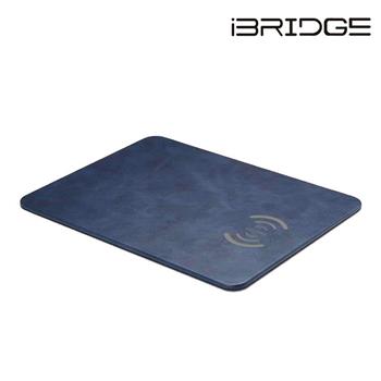 【iBRIDGE】10W＋蘋果7.5W快充Qi無線充電皮革滑鼠墊