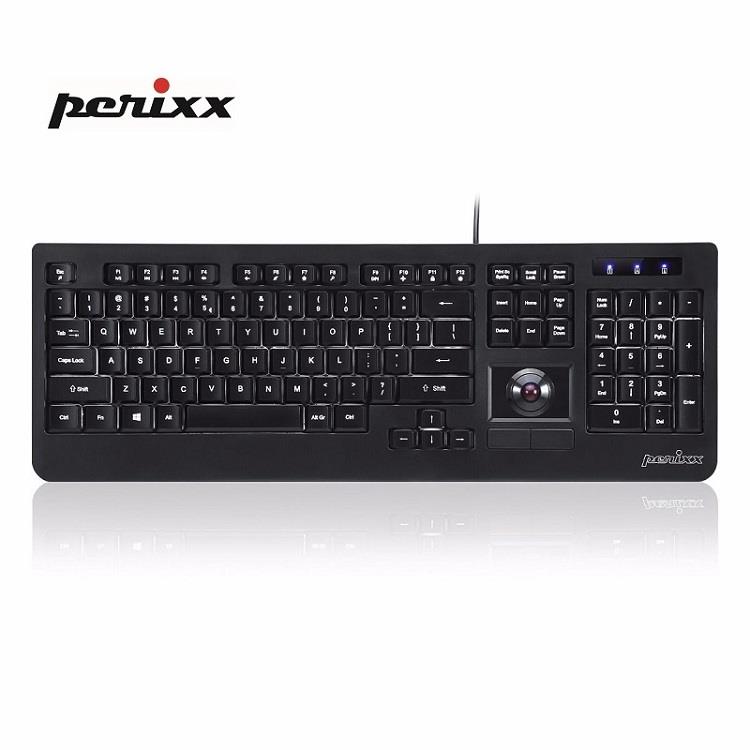 Perixx佩銳 銳鍵－321H 有線軌跡球背光全英文鍵盤