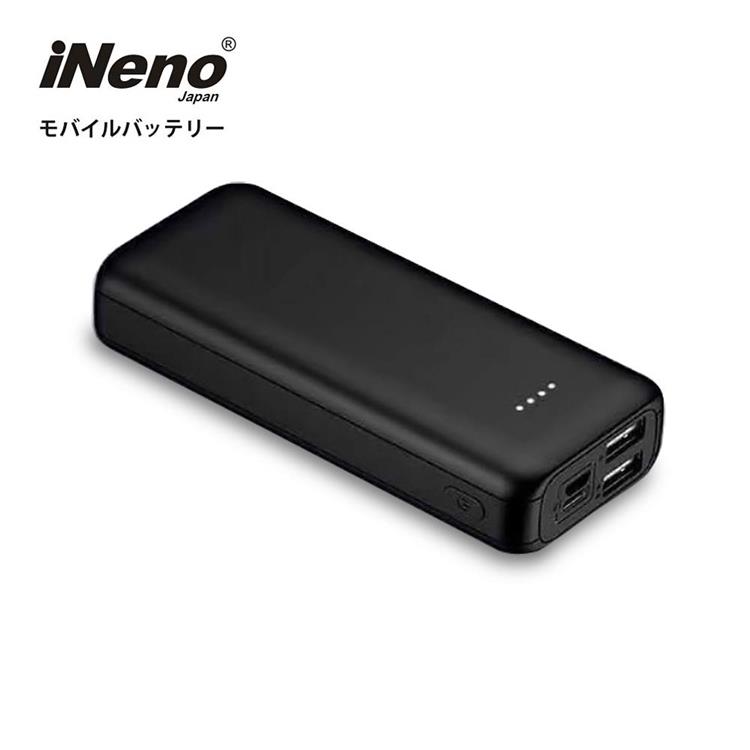 【日本iNeno】大容量小體積 雙輸入/雙輸出行動電源 12000M－經典黑
