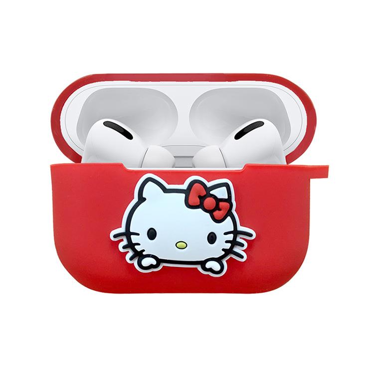 【正版授權】Sanrio三麗鷗 Hello Kitty AirPods Pro專用矽膠保護套 紅色