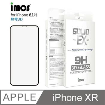 iMos iPhone XR 6.1吋 3D熱灣 滿版玻璃保護貼 （黑色）【金石堂、博客來熱銷】