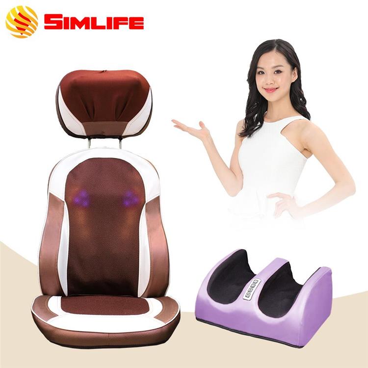 【Simlife】至尊天王按摩椅墊美腿紓壓機超值組