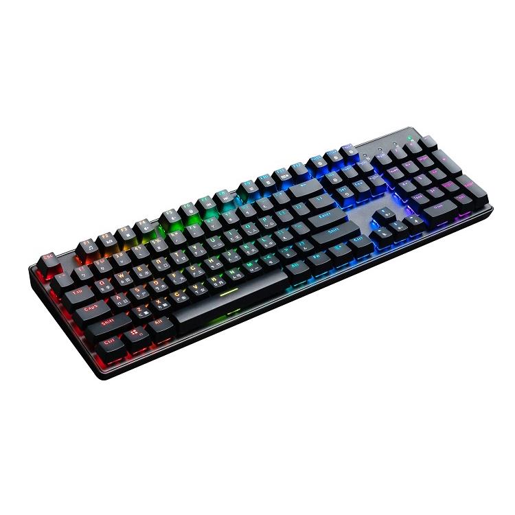 Lexking RF-7307 機械式RGB發光無線 + 有線充電式中文雙介面鍵盤 青軸