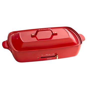 【日本BRUNO】加大型多功能電烤盤 附兩種烤盤 紅色 BOE026【金石堂、博客來熱銷】