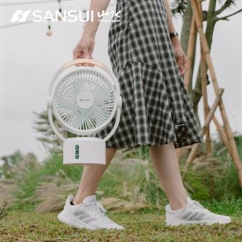 【SANSUI 山水】9吋美型移動智慧驅蚊循環充電式風扇 戶外/露營/居家/不怕停電（SDF－0915）【金石堂、博客來熱銷】
