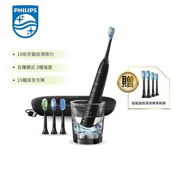 【Philips 飛利浦】Sonicare 鑽白極淨智能鑽石音波震動牙刷/電動牙刷－爵士黑（HX9924/12）