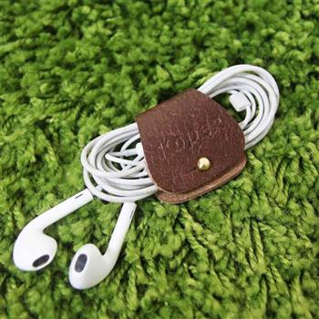 【KOPER】手工皮革耳機集線器 木紋棕（MIT台灣製造）【金石堂、博客來熱銷】