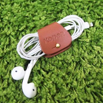 【KOPER】手工皮革耳機集線器 可可咖(MIT台灣製造)