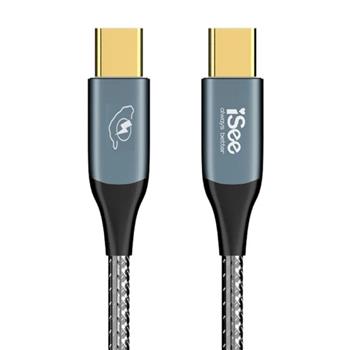 iSee USB-C to C 45W PD鋁合金充電傳輸線2.5M-灰 IC-CC828G【金石堂、博客來熱銷】