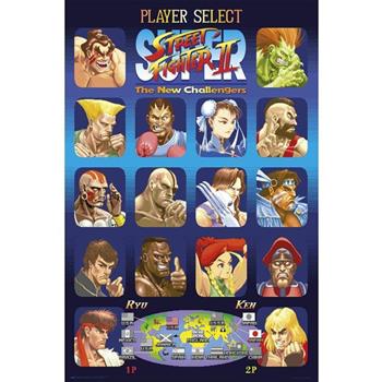【快打旋風】復古二代選角畫面 進口海報/Street Fighter【金石堂、博客來熱銷】