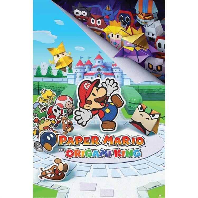 【任天堂】紙片瑪利歐 摺紙國王 Paper Mario英國進口海報